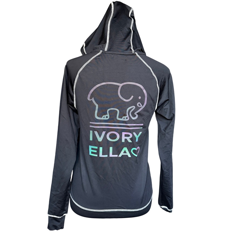 Ivory Ella‎ Holographic Print Athletic Full Zip Hoodie